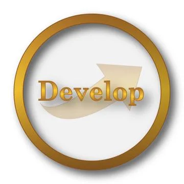 Develop icon. Internet button on white background.. Stock Illustration