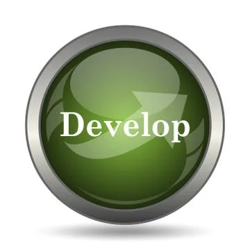 Develop icon. Internet button on white background. . Illustrazione stock
