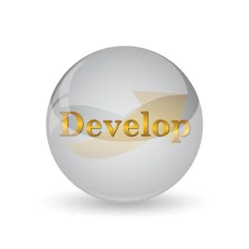 Develop icon. Internet button on white background. . Illustrazione stock