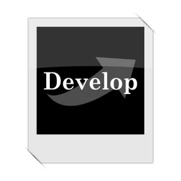 Develop icon within a photo on white background. Illustrazione stock