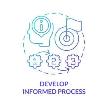 Develop informed process blue gradient concept icon Stock Illustration