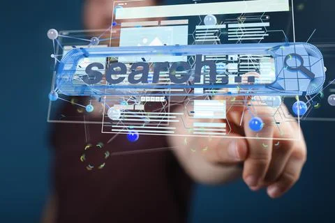 Develop interface web application in hand 写真素材