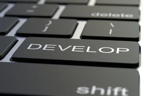 DEVELOP key on computer keyboard. 3D rendering 스톡 일러스트