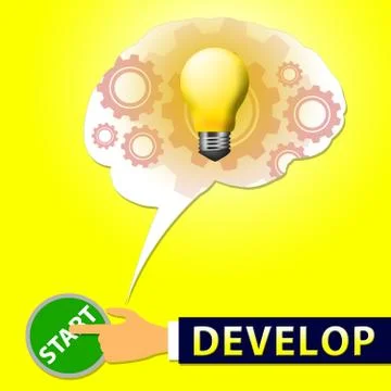 Develop Light Represent Success And Progress 3d Illustration Illustrazione stock