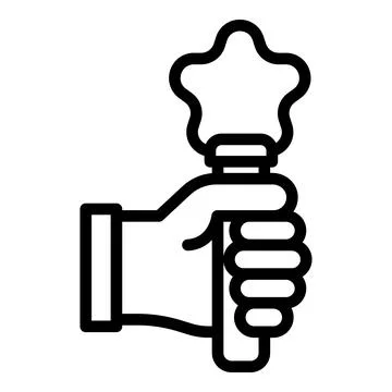 Develop magic stick icon, outline style Stock Illustration