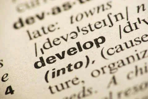 Develop meaning in dictionary Stock Photos