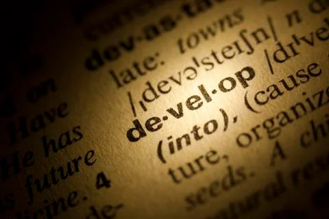 Develop meaning in dictionary Stock Photos