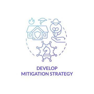 Develop mitigation strategy blue gradient concept icon Stock Illustration