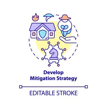 Develop mitigation strategy concept icon Stock Illustration