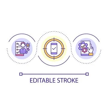 Develop mobile application loop concept icon Stock Illustration