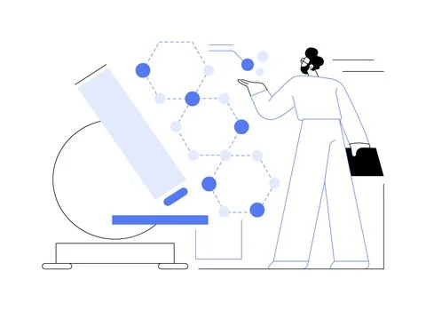 Develop nanomaterial abstract concept vector illustration. Stock Illustration