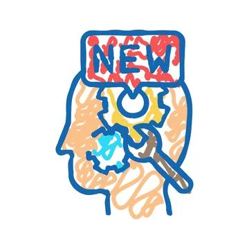 Develop new skills business icon doodle illustration イラスト素材