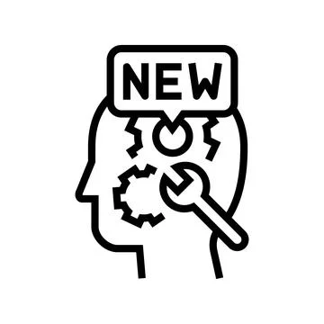 Develop new skills business line icon vector illustration Illustrazione stock