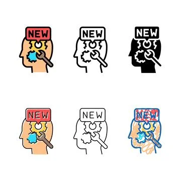 Develop new skills multistyle business color icon vector Stockillustratie