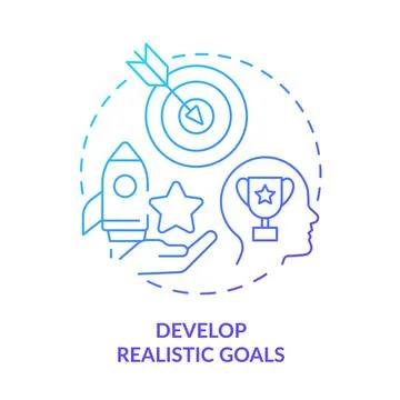 Develop objective target goals blue gradient concept icon 스톡 일러스트