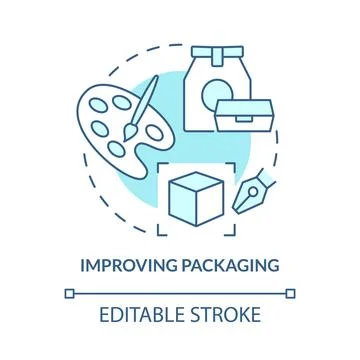 Develop packaging concept icon Illustrazione stock