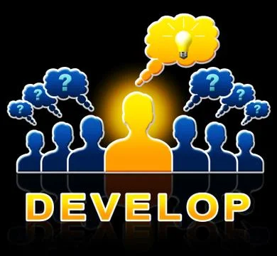 Develop People Means Growth Progress 3d Illustration Illustrazione stock