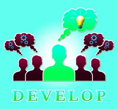 Develop People Shows Growth Progress 3d Illustration Stock Illustration