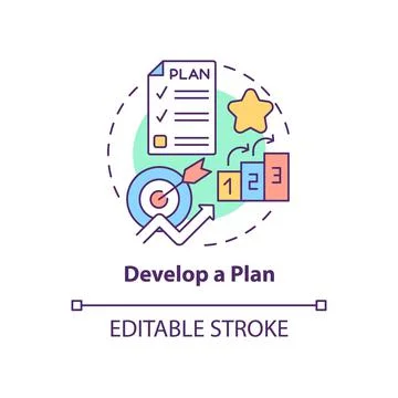 Develop plan concept icon Stock Illustration