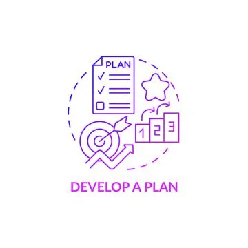 Develop plan purple gradient concept icon Stock Illustration