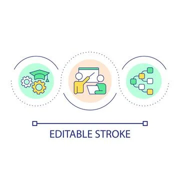 Develop professional skills loop concept icon Illustrazione stock