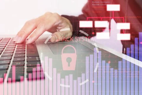 Develop a security system to stop password hacking.Keep security hackers aw.. Stock Photos