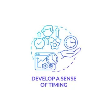 Develop sense of timing blue gradient concept icon Stock Illustration