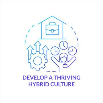 Develop thriving workplace culture blue gradient concept icon Stock Illustration