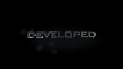 Developed 3D title metal text on black alpha channel background Stock Footage 256943763