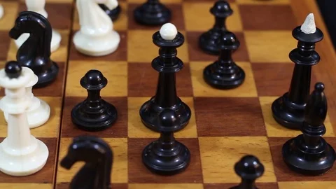 Developed both flanks figures on a chessboard Stock Footage 77279016
