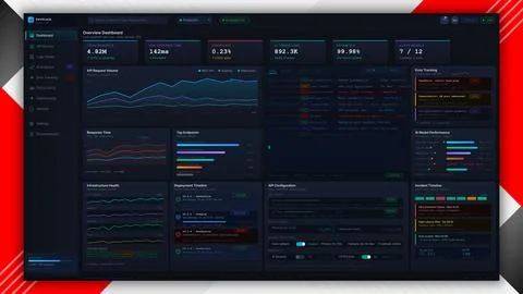 Developer AI Tools Dashboard Vector Code Intelligence Interface Illustrazione stock