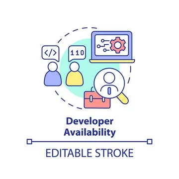 Developer availability concept icon Stock Illustration