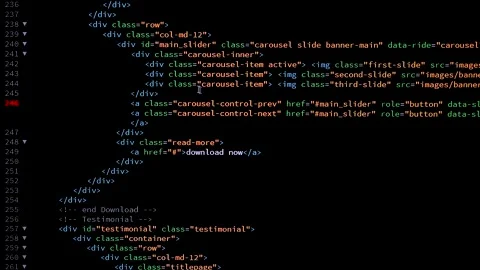 Developer is browsing and marking html code on the computer screen. Code Stock Footage 143274449