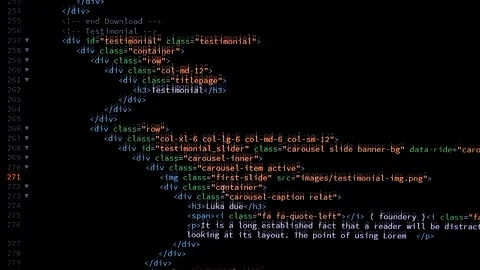 Developer is browsing and marking  html code on the computer screen. Code Stock Footage 143275183