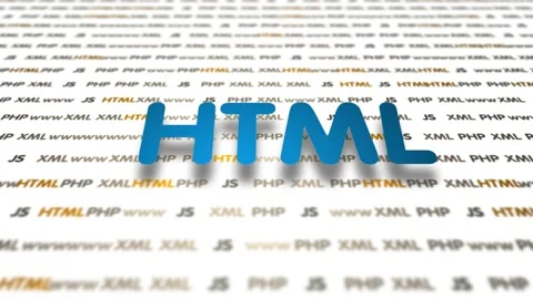 Developer is browsing html code on the computer screen. HTML Web Page Code Stock Footage 146315613