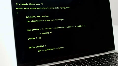 Developer is browsing html code on the computer screen. Scroll of HTML Web Page Stock Footage 170448867