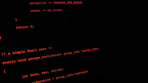 Developer is browsing html code on the computer screen. Scroll of HTML Web Page Stock Footage 175645456