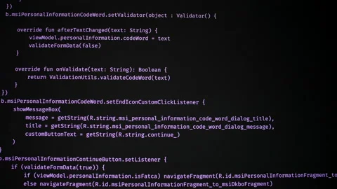Developer is browsing html code on the computer screen. Scroll of HTML Web Page Stock Footage 194474404