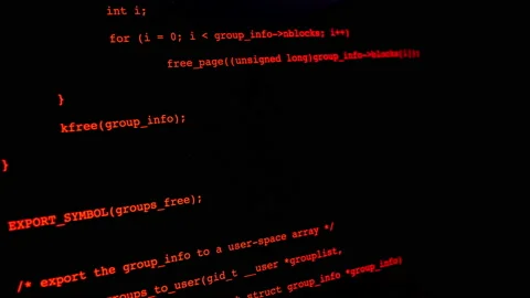 Developer is browsing html code on the computer screen. Scroll of HTML Web Page Stock Footage 195288562