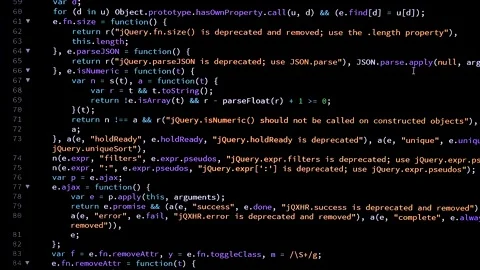 Developer is browsing java script code on the computer screen. Code Stock Footage 143275093