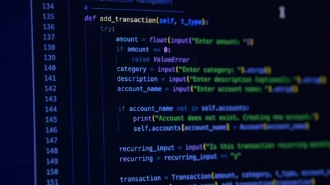 Developer coding environment with deep blue interface supported by ai assistant Stock Footage 330167897