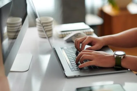 Developer Coding at Home Foto stock