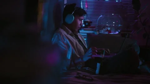 Developer Coding on Laptop, Drinking Beer and Showing Dissatisfaction Stock Footage 290875024