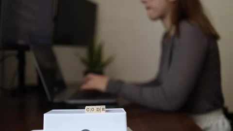 Developer coding on laptop Stock Footage 337570649