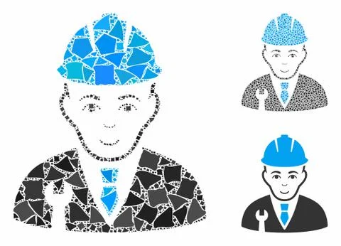 Developer Composition Icon of Abrupt Parts Stock Illustration