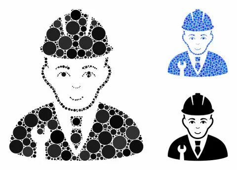 Developer Composition Icon of Circle Dots Stock Illustration