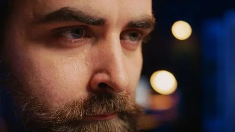 Developer concentrating hard while doing coding, extreme close up shot Foto stock