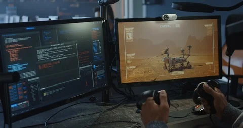 Developer controlling Mars rover Stock Footage 125171880