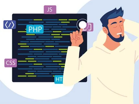 Developer create code イラスト素材