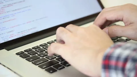 Developer Doing Coding, typing code on screen programmers coding internet Vídeos de archivo 334586024